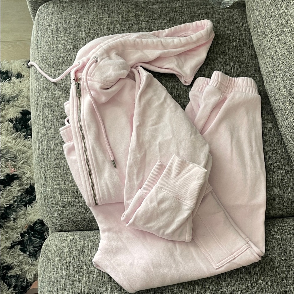 Light Pink Hoodie and Sweatpants Set